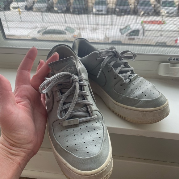 gray nike air force ones